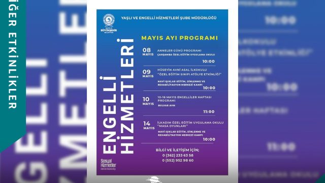 SBB Engelli Hizmetleri Mayıs Ayı Programı