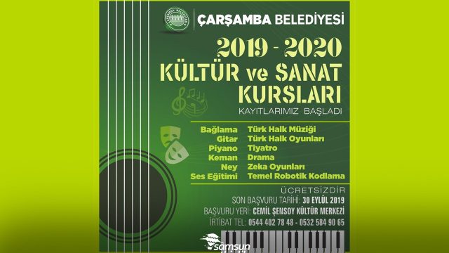 Çarşamba Belediyesi Kültür Sanat Kursları Kayıtları