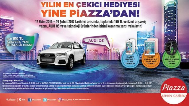 Piazza’da Audi Q3 kazanma şansı devam ediyor